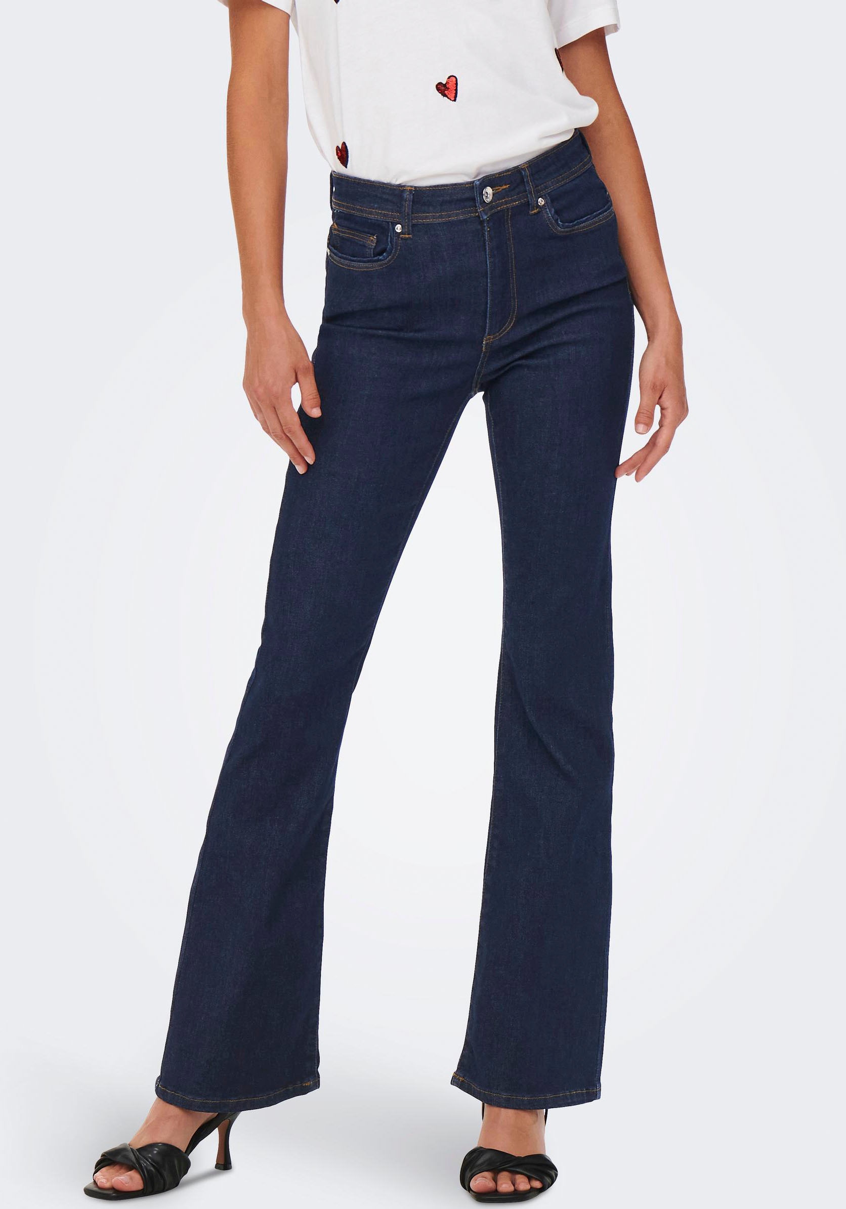 ONLY Bootcut-Jeans »ONLWAUW LIFE HW FLARED RINSE DNM« von Only