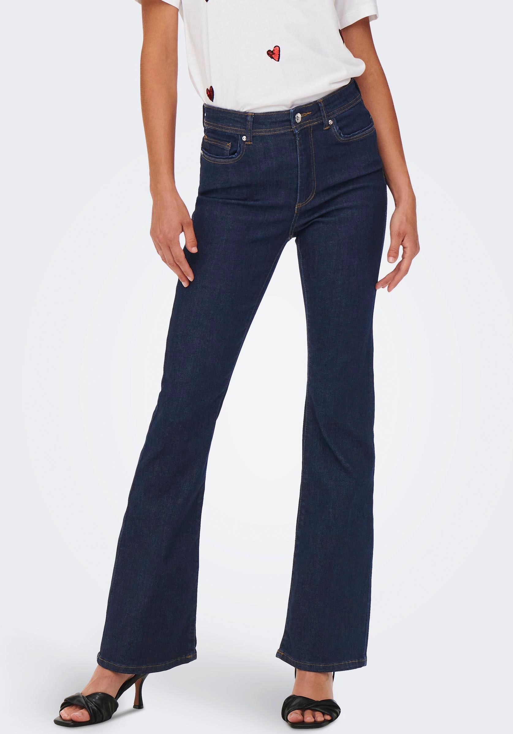 ONLY Bootcut-Jeans »ONLWAUW LIFE HW FLARED RINSE DNM« von Only