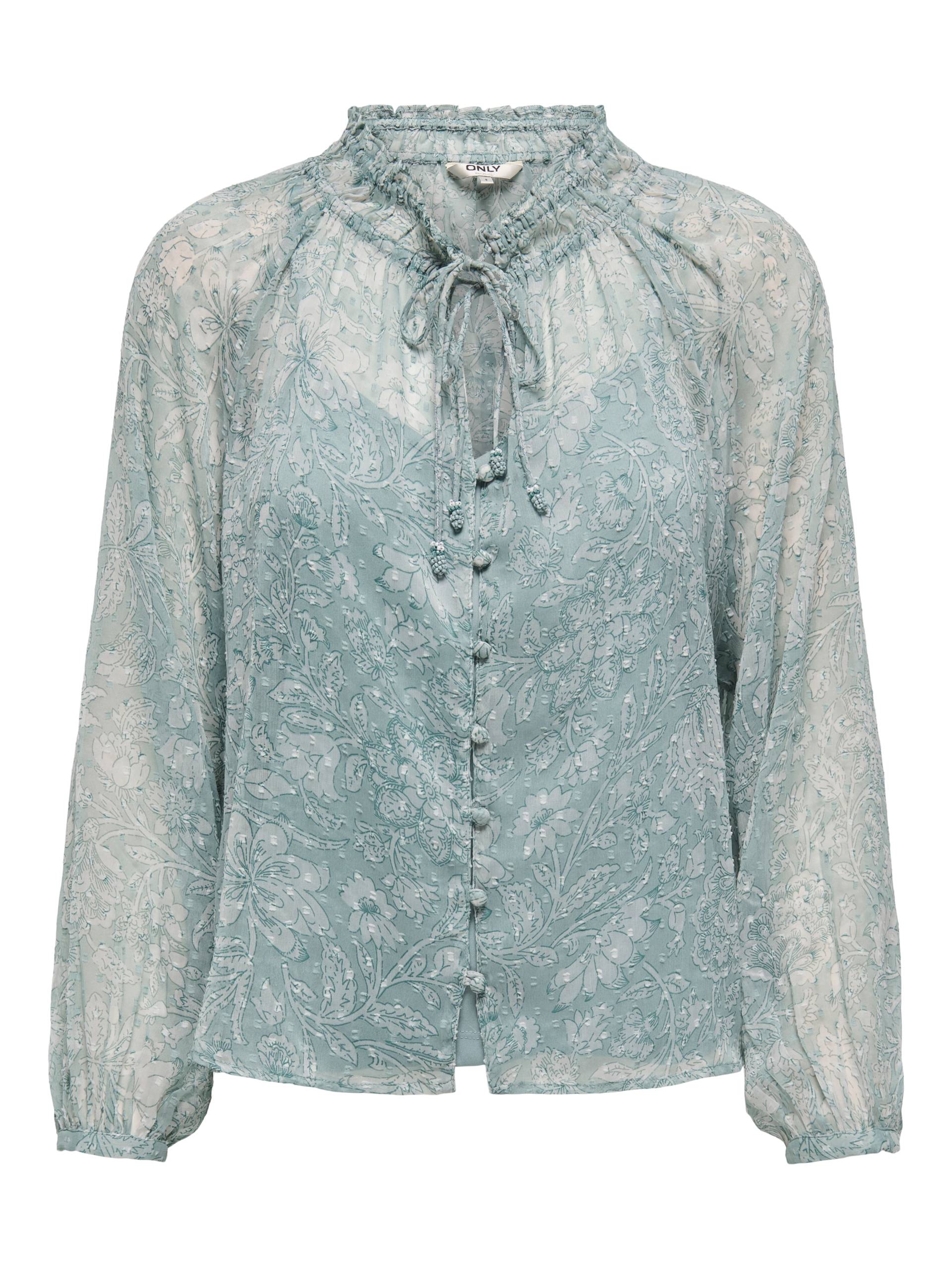 ONLY Chiffonbluse »ONLELIZA LIFE LS V-NECK STRING TOP WVN« von Only