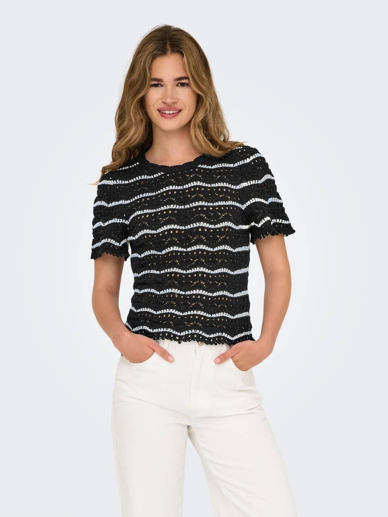 ONLY Kurzarmpullover »ONLANNASOFIA LIFE SS STRIPE O-NECK KNT« von Only