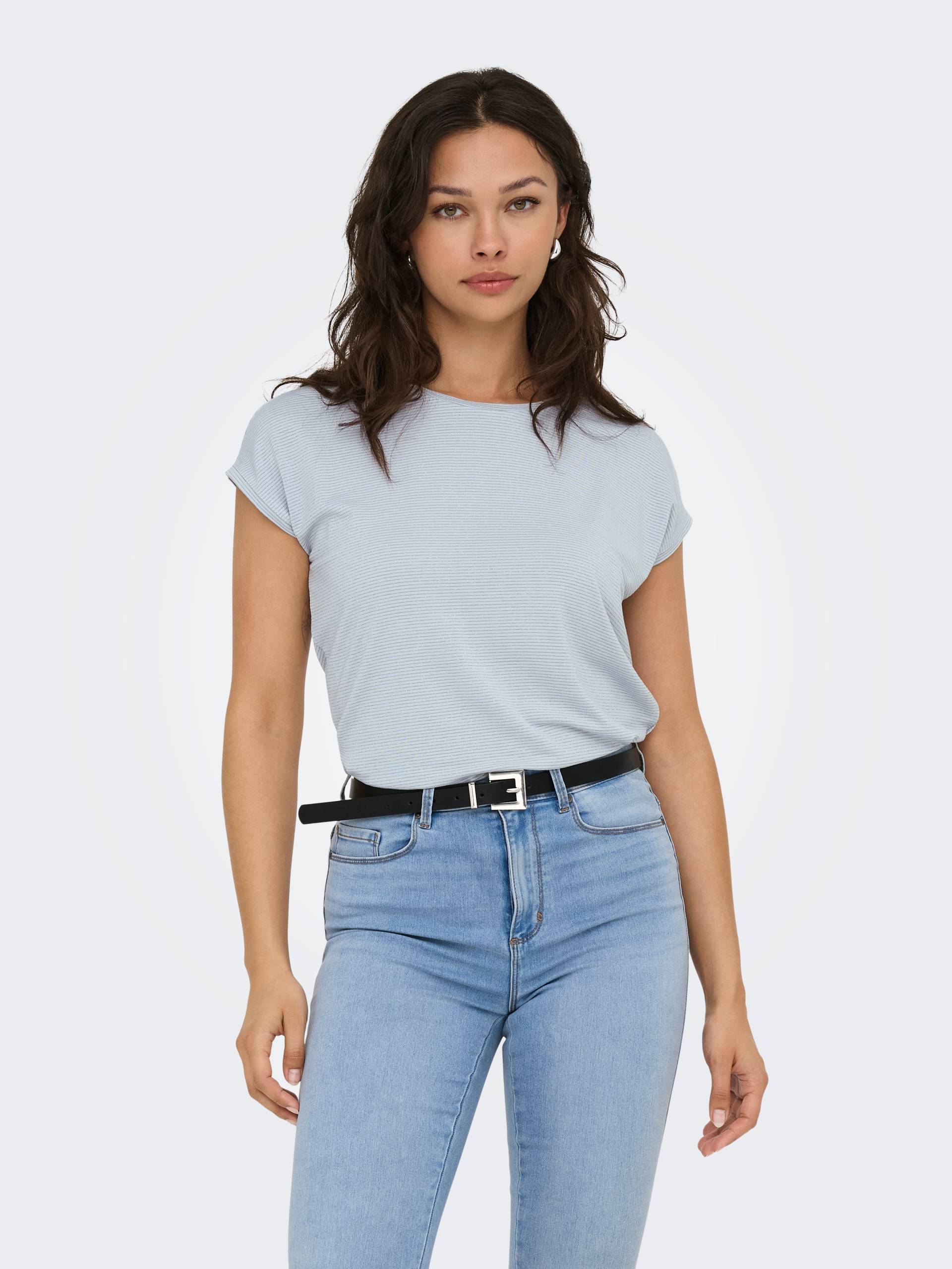 ONLY Kurzarmshirt »ONLCLAUDIA S/S GLITTER STRIPE TOP JRS« von Only