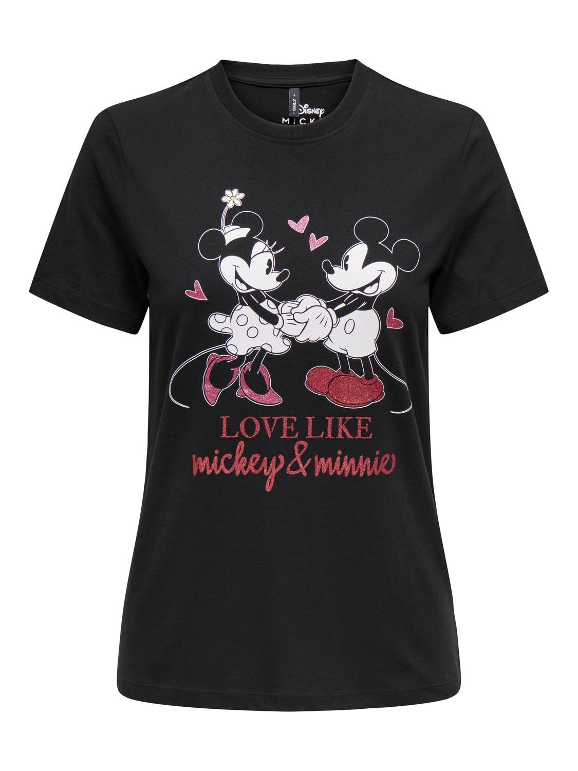 ONLY Kurzarmshirt »ONLMICKEY LIFE REG S/S VALENTINE TOP JRS«, mit Mickey und Minni Druck von Only