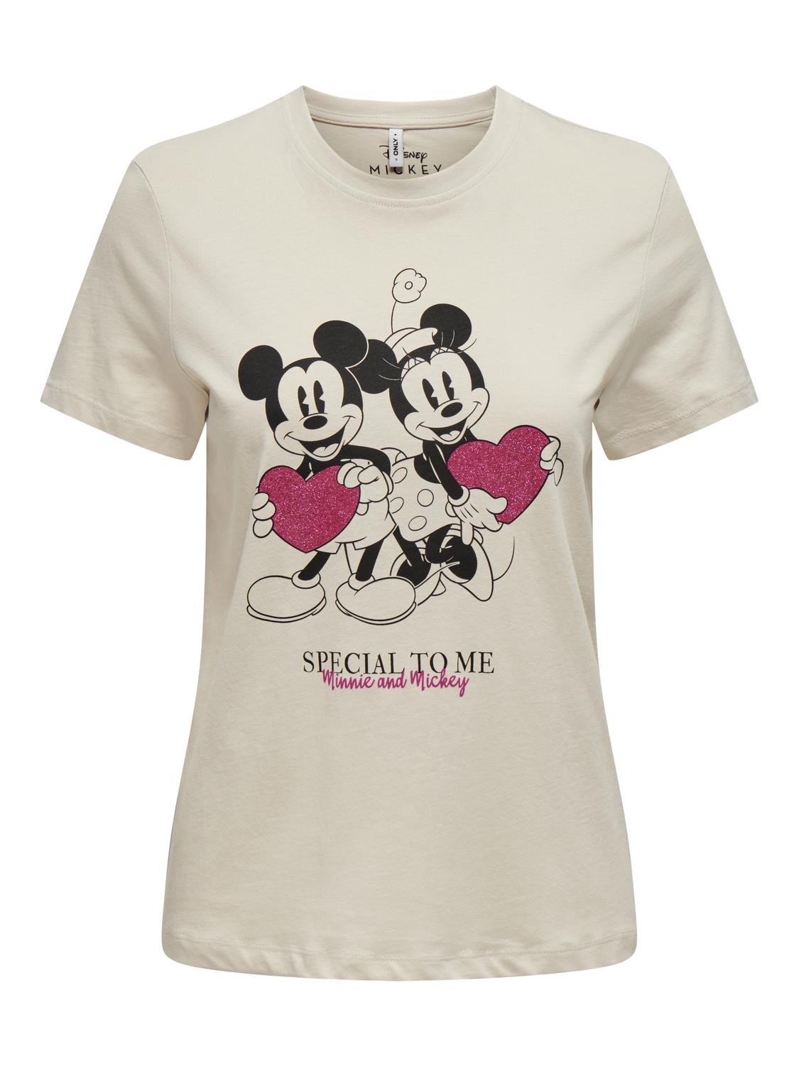 ONLY Kurzarmshirt »ONLMICKEY LIFE REG S/S VALENTINE TOP JRS«, mit Mickey und Minni Druck von Only