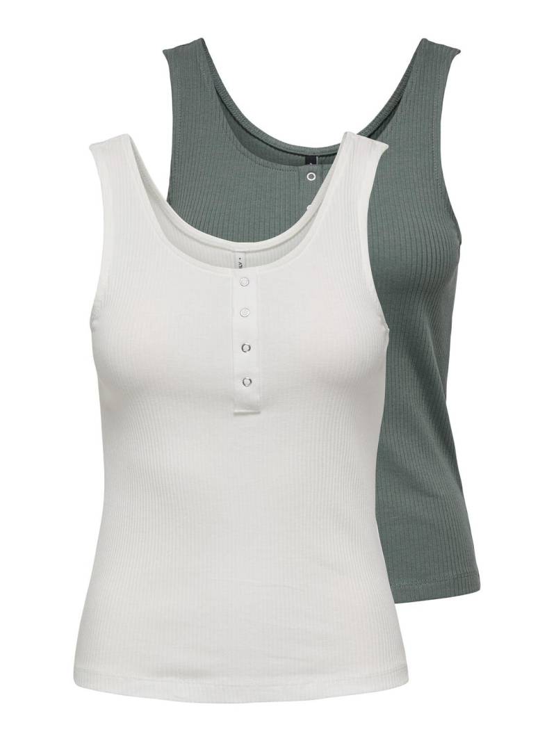 ONLY Ripptanktop »ONLSIMPLE LIFE S/L BUTTON TOP JRS CS 2PK«, (Packung, 2 tlg.) von Only