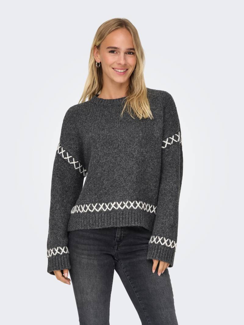 ONLY Rundhalspullover »ONLAMANDA LIFE LS O-NECK DETAIL CC KNT« von Only