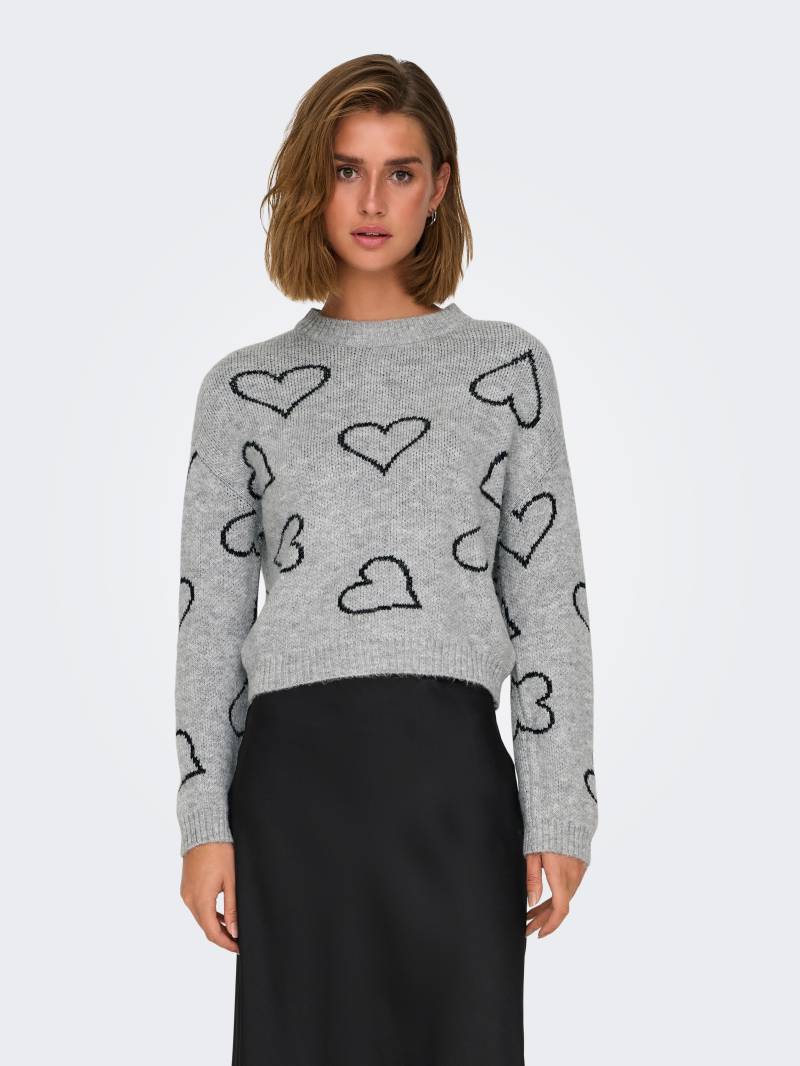 ONLY Rundhalspullover »ONLHAPPIE LS HEART O-NECK KNT« von Only