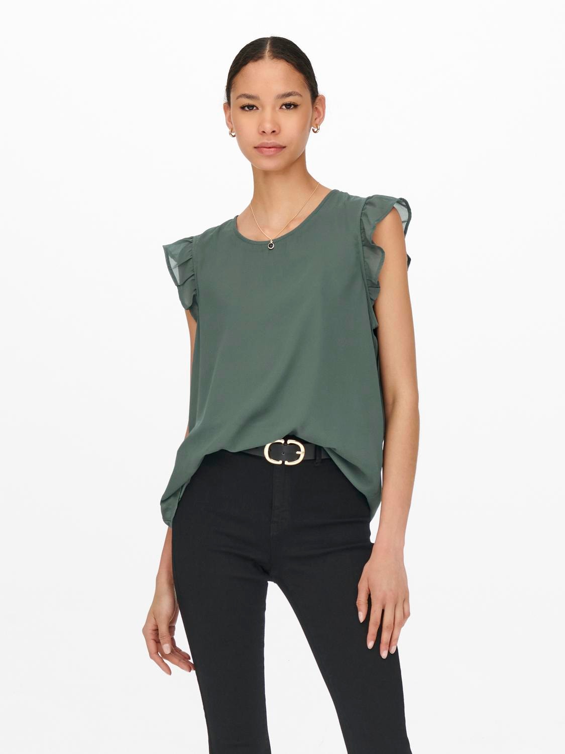 ONLY Shirtbluse »ONLANN STAR S/L FRILL TOP NOOS PTM« von Only