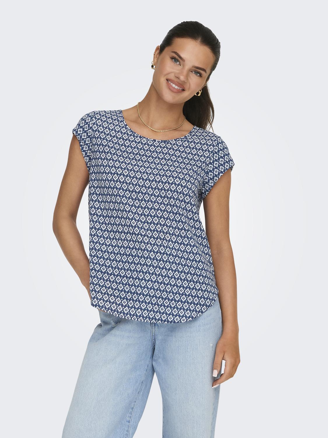 ONLY Shirtbluse »ONLVIC S/S AOP TOP NOOS PTM«, mit Print von Only