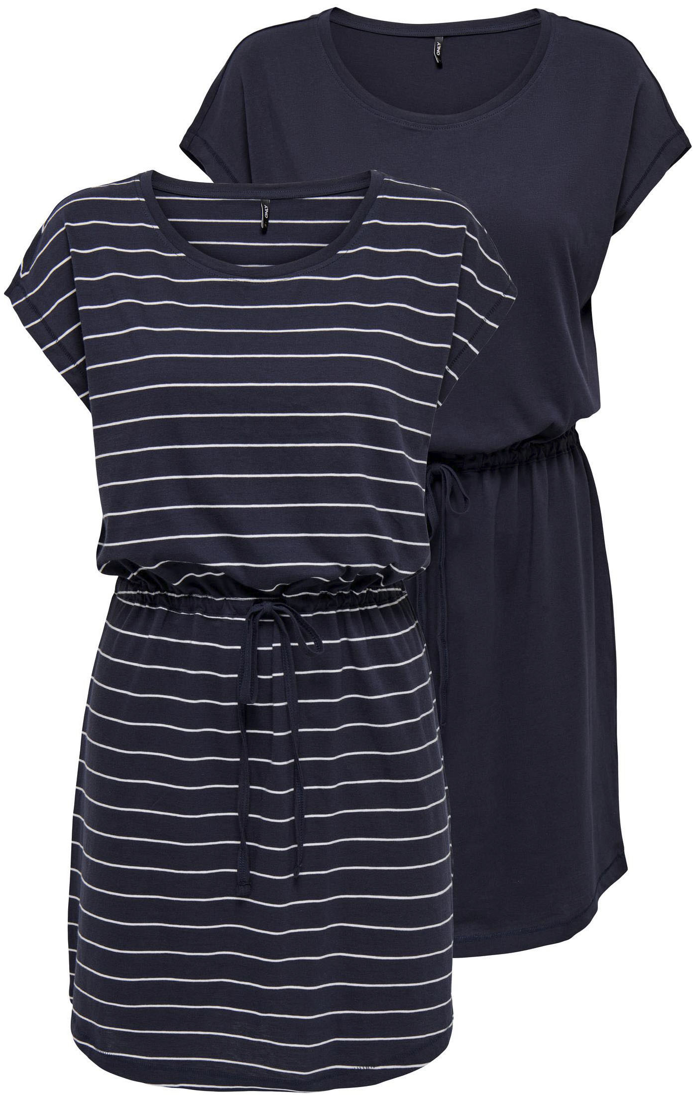 ONLY Shirtkleid »ONLMAY LIFE S/S DRESS 2 PACK CS JRS«, (2er-Pack), flexibel taillierbar für individuelle Passform von Only