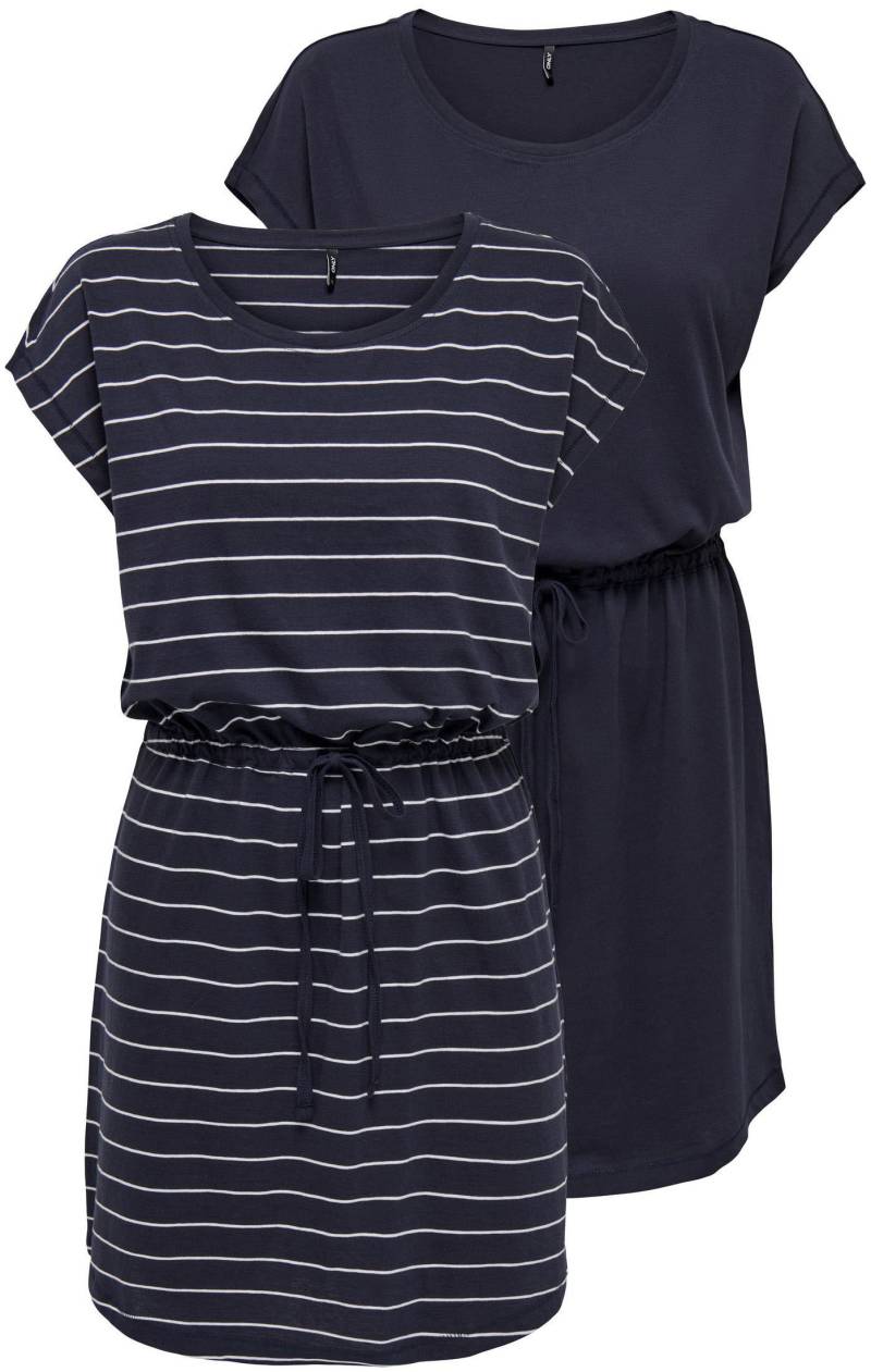 ONLY Shirtkleid »ONLMAY LIFE S/S DRESS 2 PACK CS JRS«, (2er-Pack), flexibel taillierbar für individuelle Passform von Only