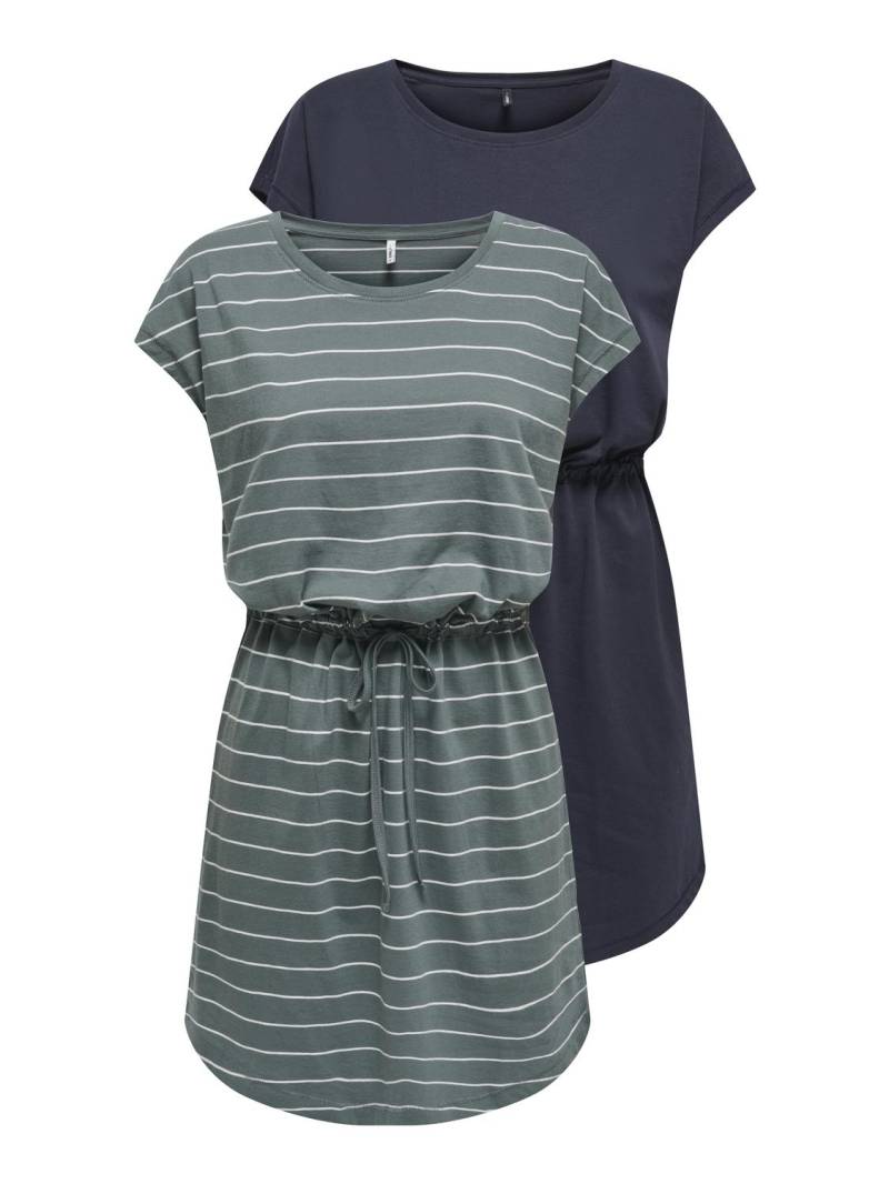ONLY Shirtkleid »ONLMAY LIFE S/S DRESS 2 PACK CS JRS«, (2er-Pack), flexibel taillierbar für individuelle Passform von Only