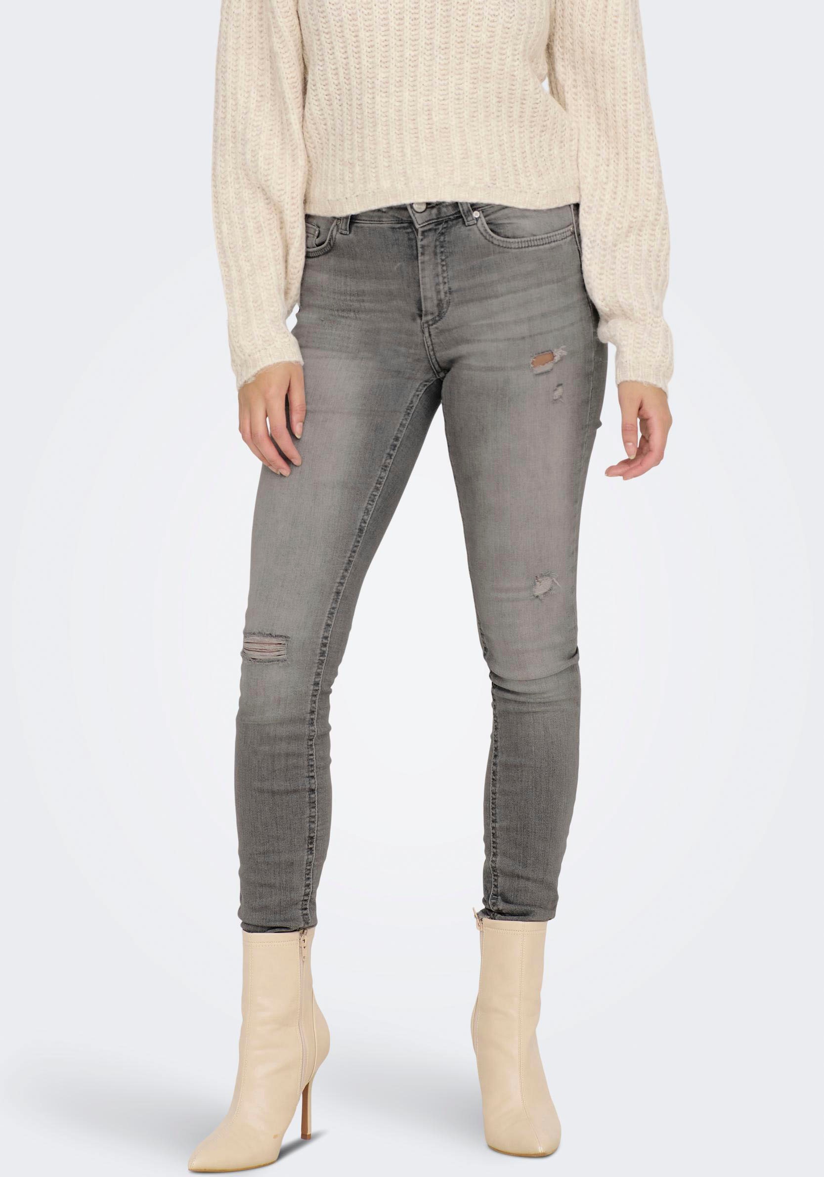 ONLY Skinny-fit-Jeans »ONLBLUSH MID SK AK RW DST DNM REA724NOOS«, mit Destroyed Effekt von Only