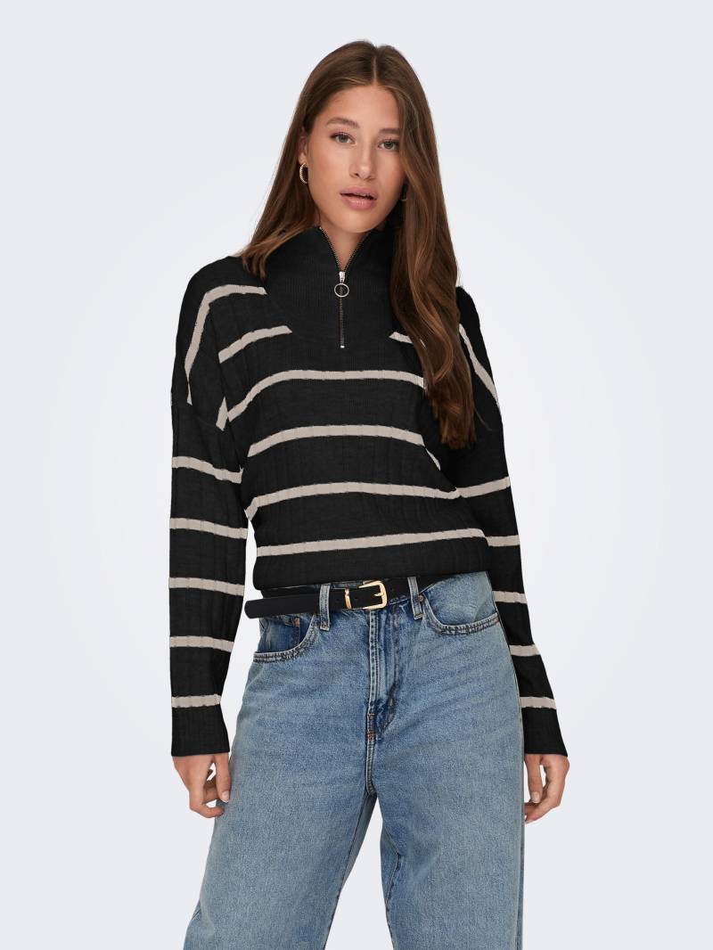 ONLY Stehkragenpullover »ONLNEW TESSA LS STRIPE HALF ZIP KNT« von Only