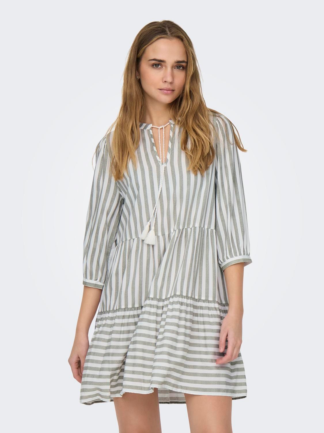 ONLY Tunikakleid »ONLKAYA 3/4 PUFF SHORT DRESS WVN NOOS«, mit Volant im Tunika Style von Only