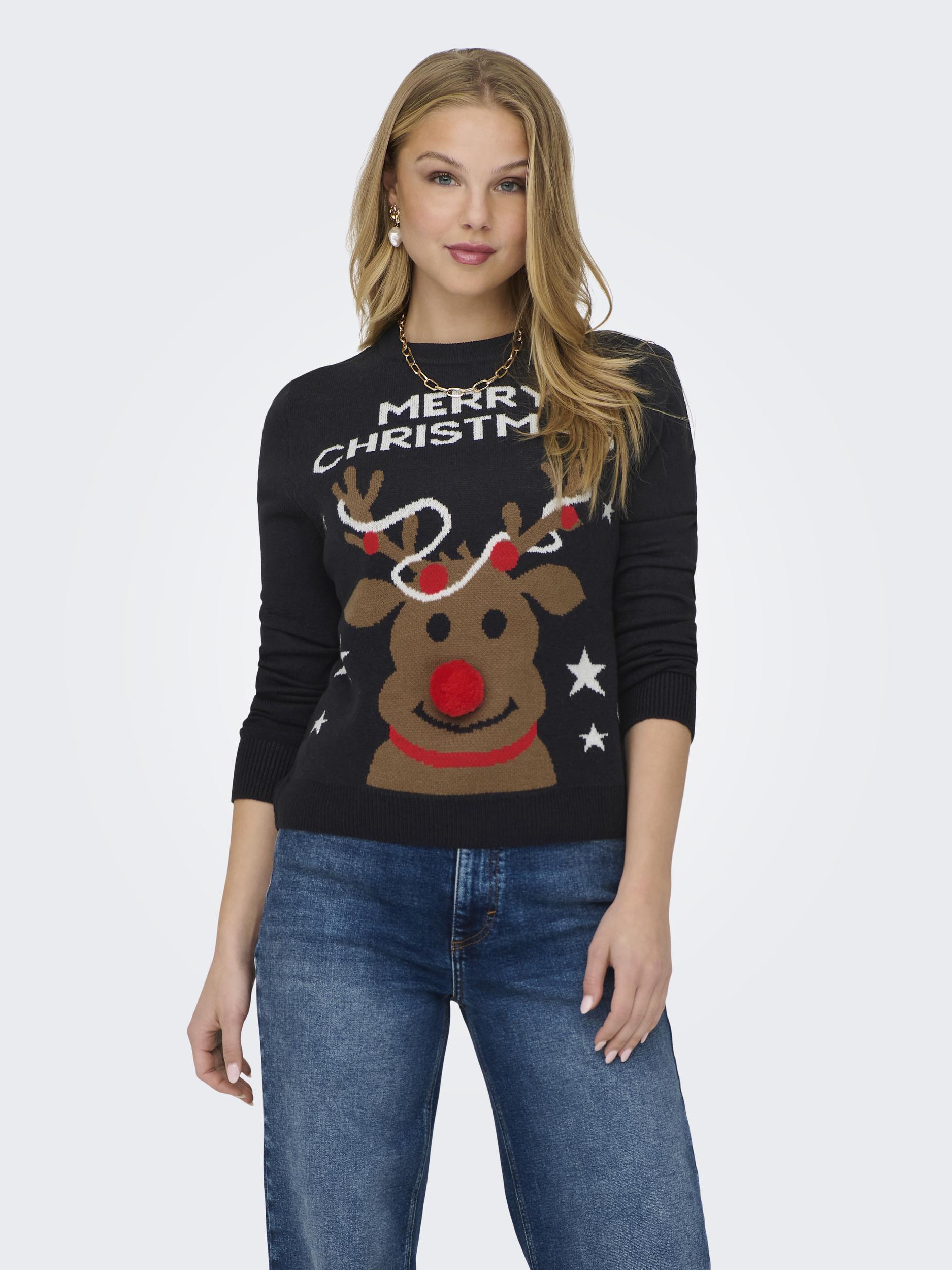 ONLY Weihnachtspullover »ONLXMAS DEER LS O-NECK BOX KNT« von Only