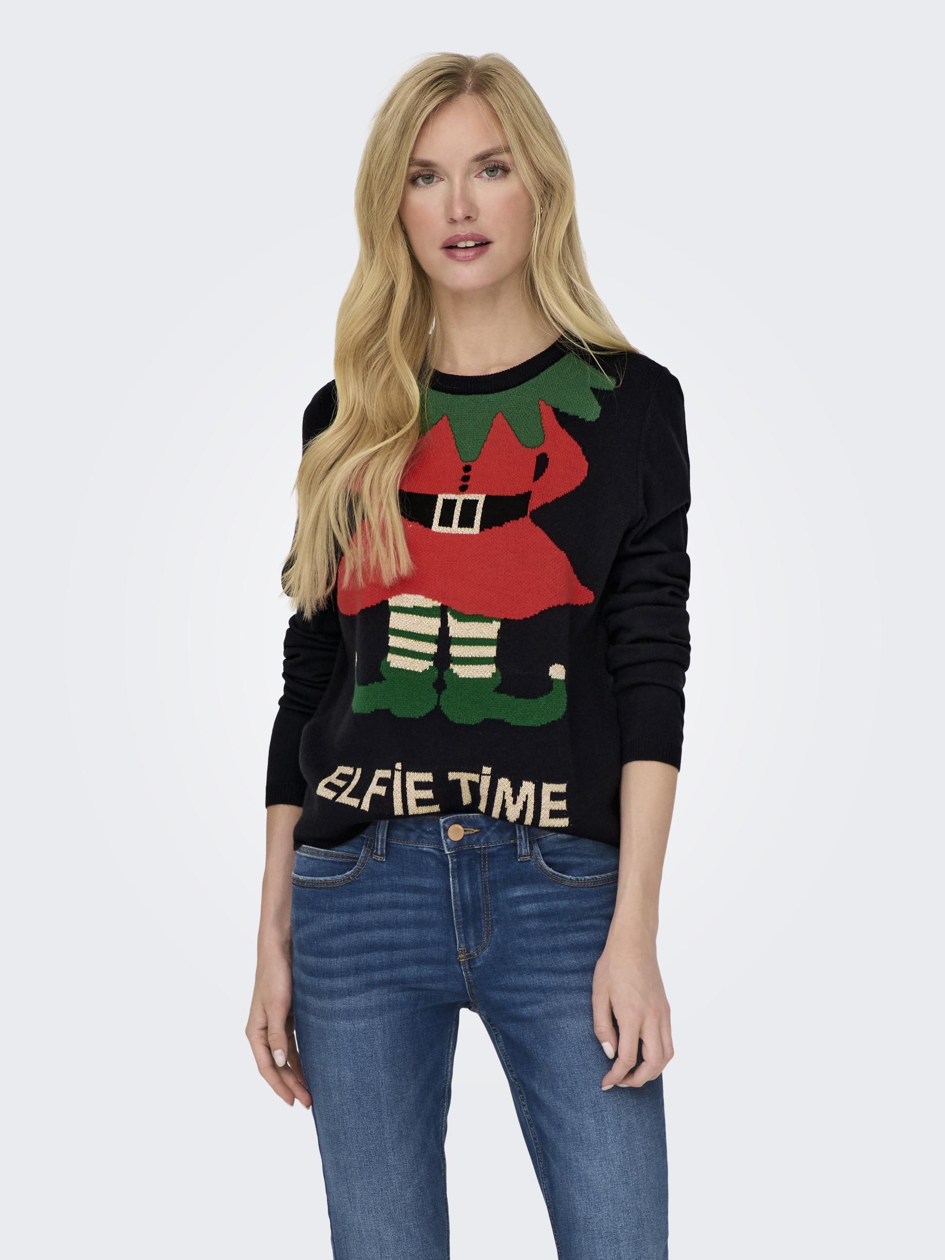 ONLY Weihnachtspullover »ONLXMAS SELFIE LS O-NECK BOX KNT« von Only