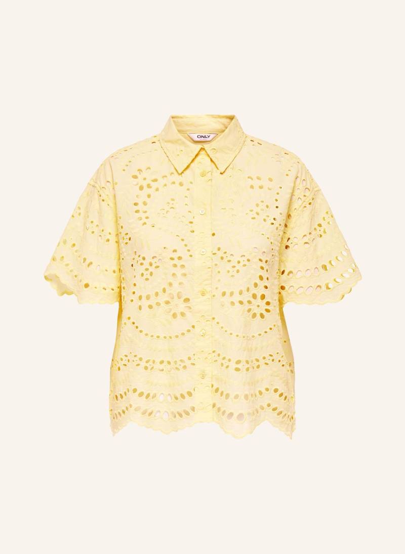 Only Bluse Aus Lochspitze gelb von Only