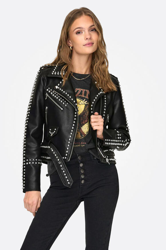 Only Crop Kunstlederjacke | Black | Damen  | XS von Only