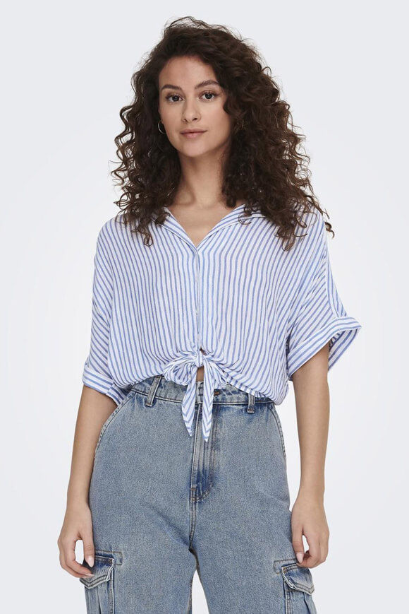 Only Paula Bluse aus Seersucker | Cloud Dancer + Balsam Green | Damen  | XL von Only