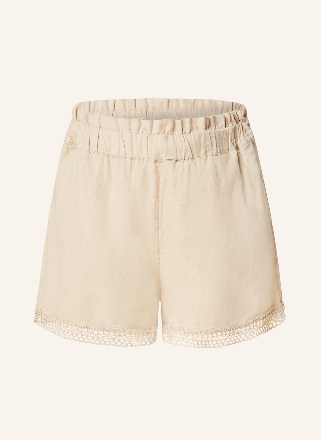 Only Shorts Mit Spitze Und Leinen beige von Only