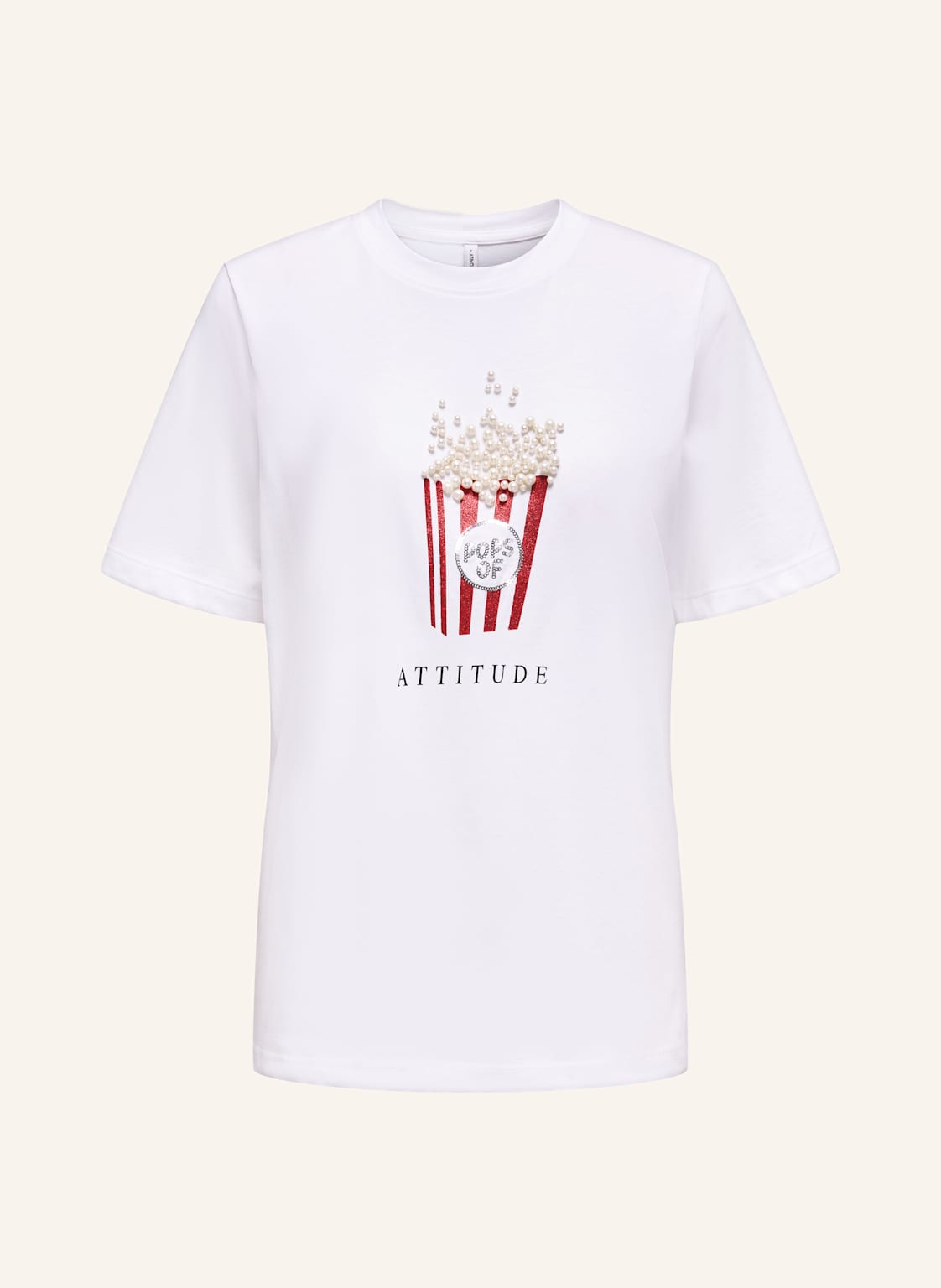 Only T-Shirt Mit Pailletten weiss von Only