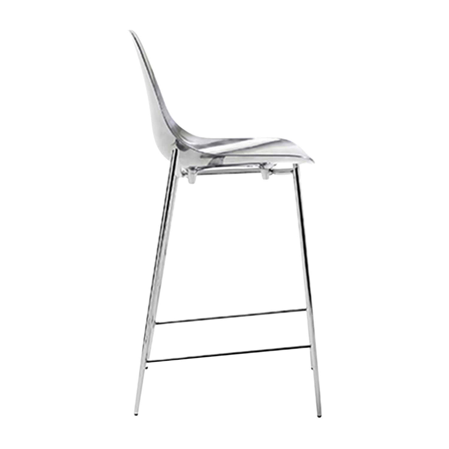 Mammamia High Barstuhl, Sitzhöhe h. 74 cm, Ausführung folie silber glänzend - ls von Opinion Ciatti
