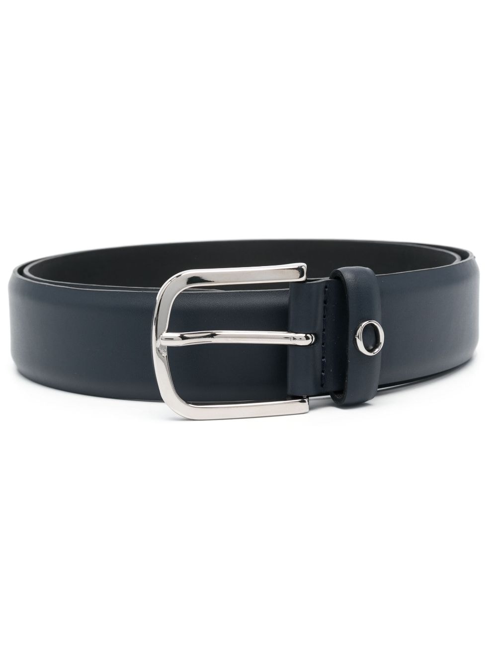 Orciani logo-plaque leather belt - Blue von Orciani