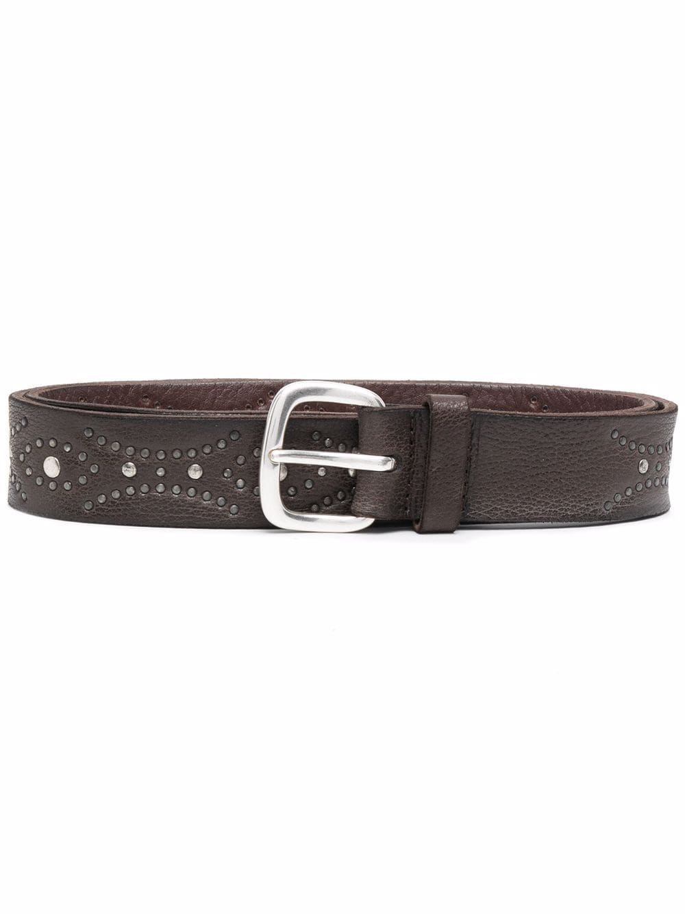 Orciani studded leather belt - Brown von Orciani