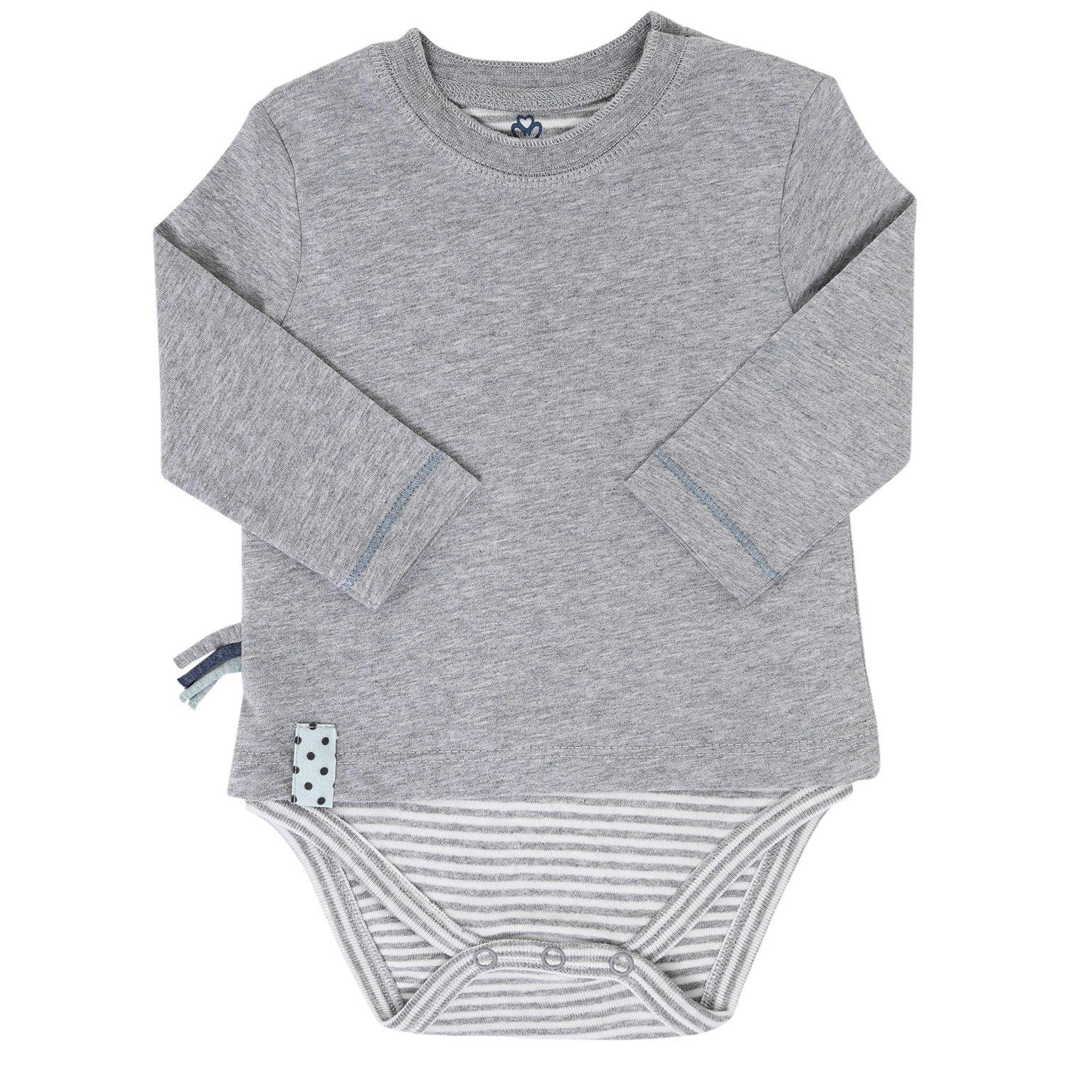 Langarm-bodyshirt Unisex Taubengrau 18-24M von OrganicEra