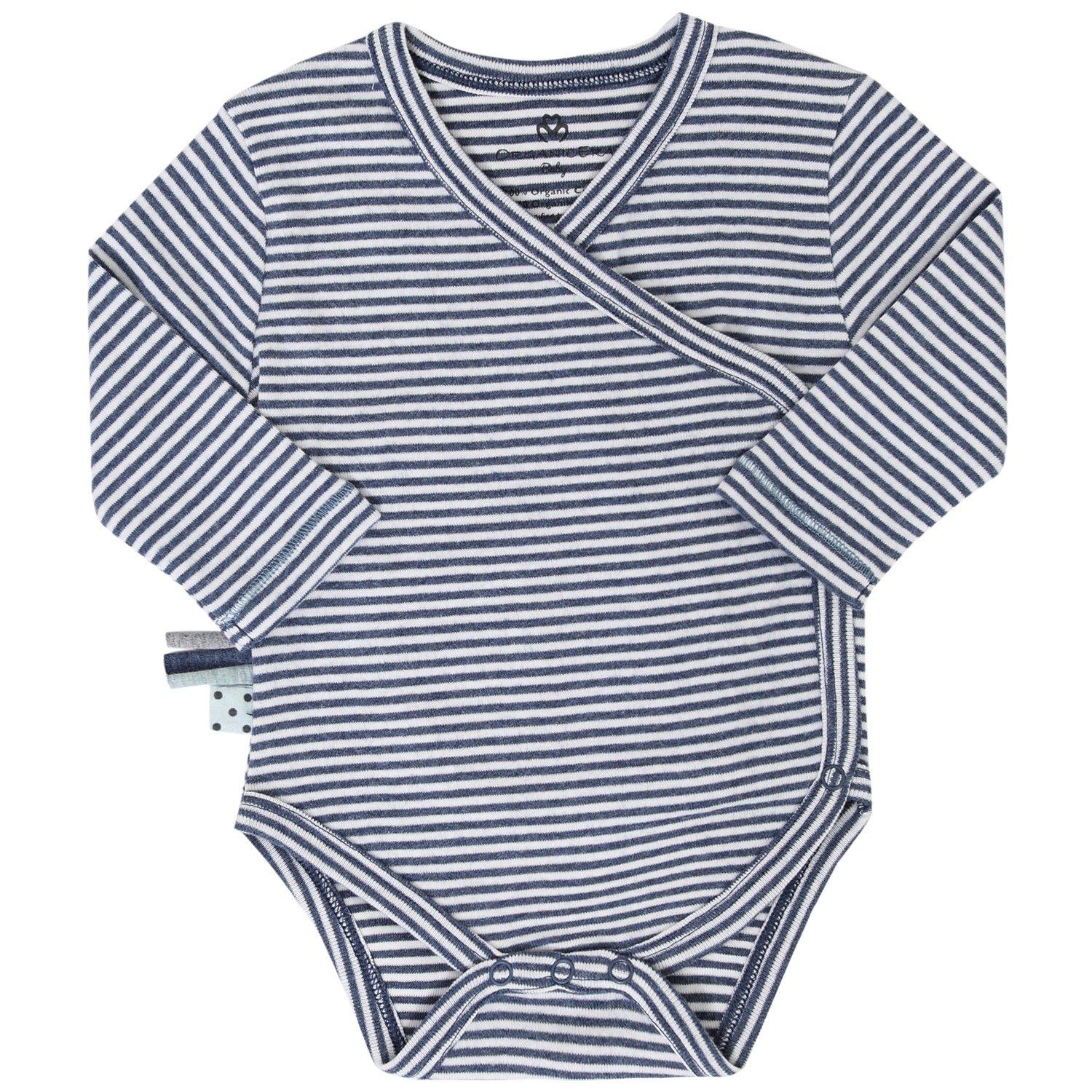 Wickel-langarmbody Unisex Indigo 0-3M von OrganicEra