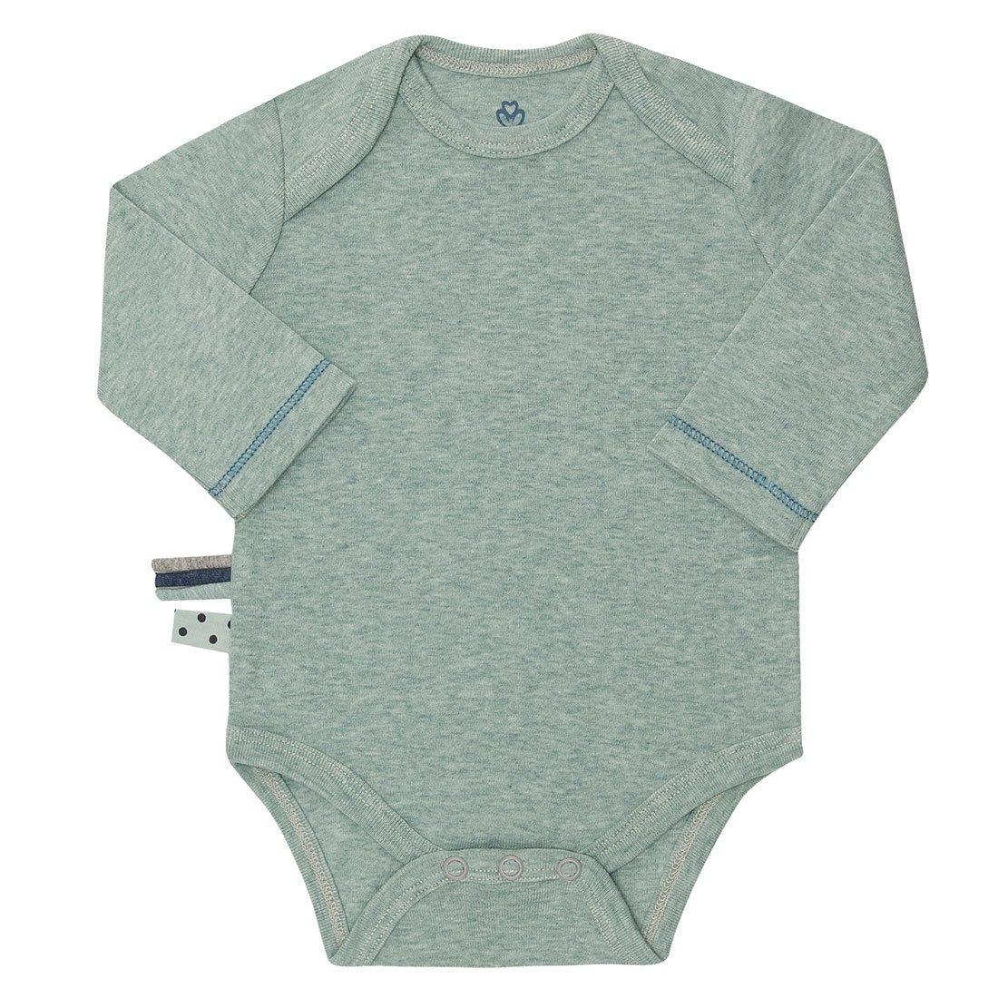 Langarm-body Unisex Pastellgrün 12-18M von OrganicEra