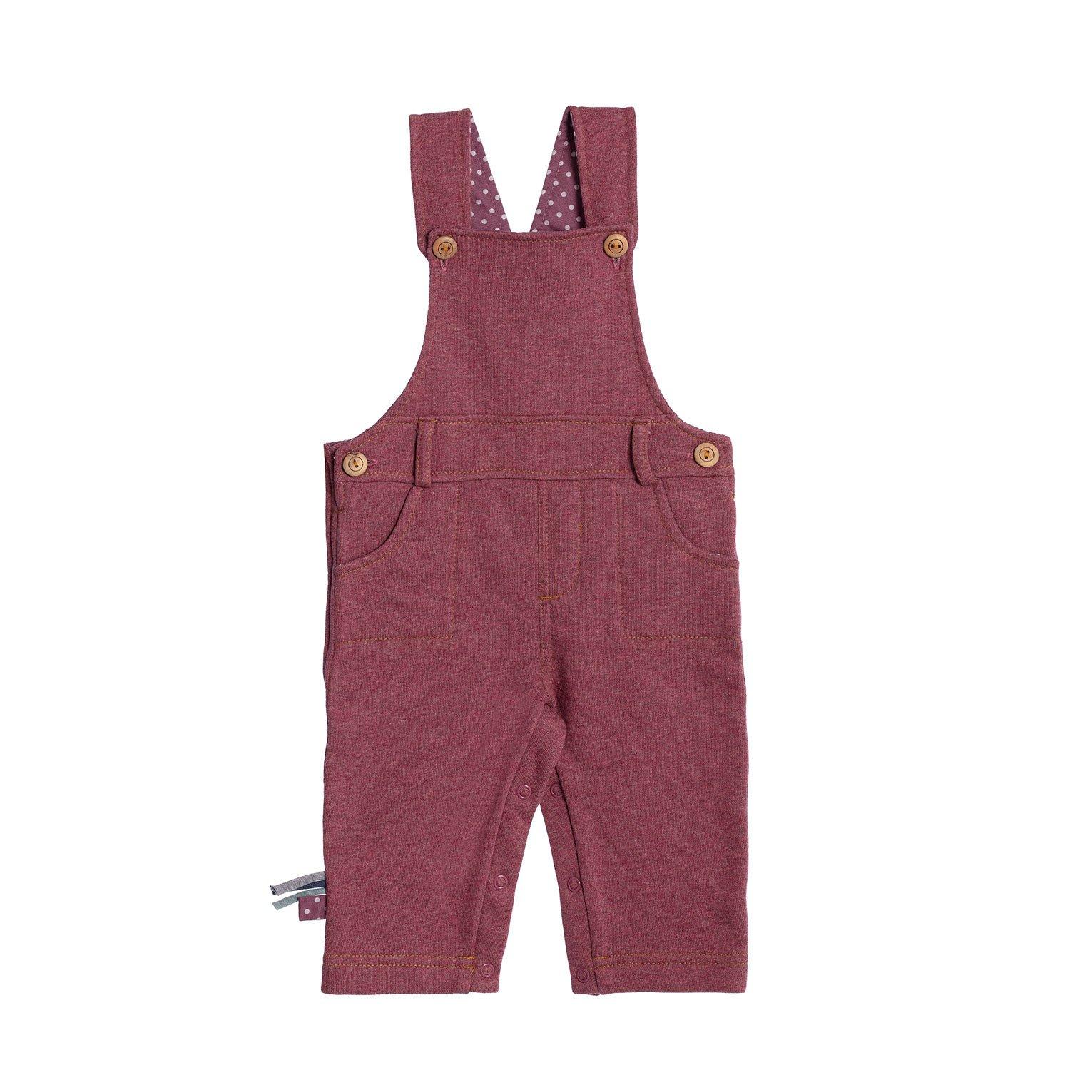 Latzhose Unisex Bordeaux 3-6M von OrganicEra