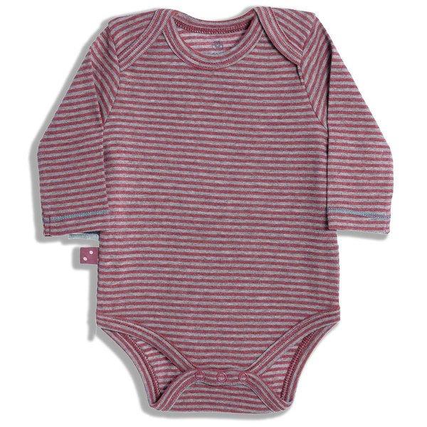 Langarm-body Unisex Bordeaux 3-6M von OrganicEra