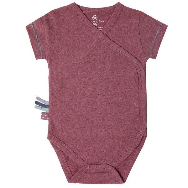 Wickel-kurzarmbody Unisex Bordeaux 6-12 mesi von OrganicEra