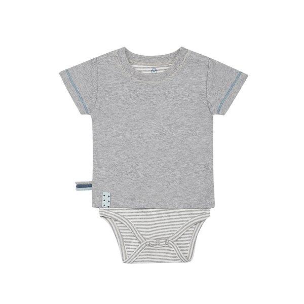 Kurzarm-bodyshirt Unisex Taubengrau 6-12 mesi von OrganicEra