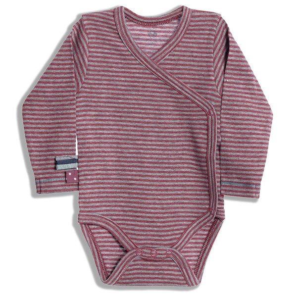 Wickel-langarmbody Unisex Bordeaux 6-12 mesi von OrganicEra