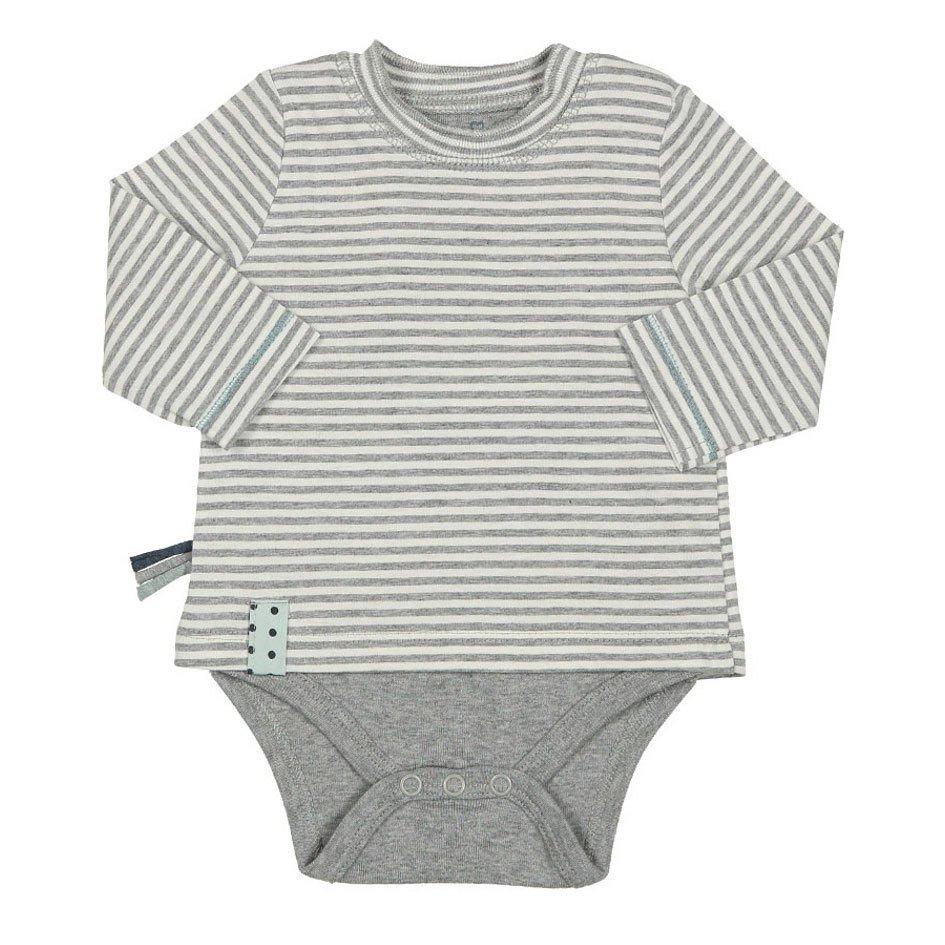 Langarm-bodyshirt Unisex Taubengrau 0-3M von OrganicEra