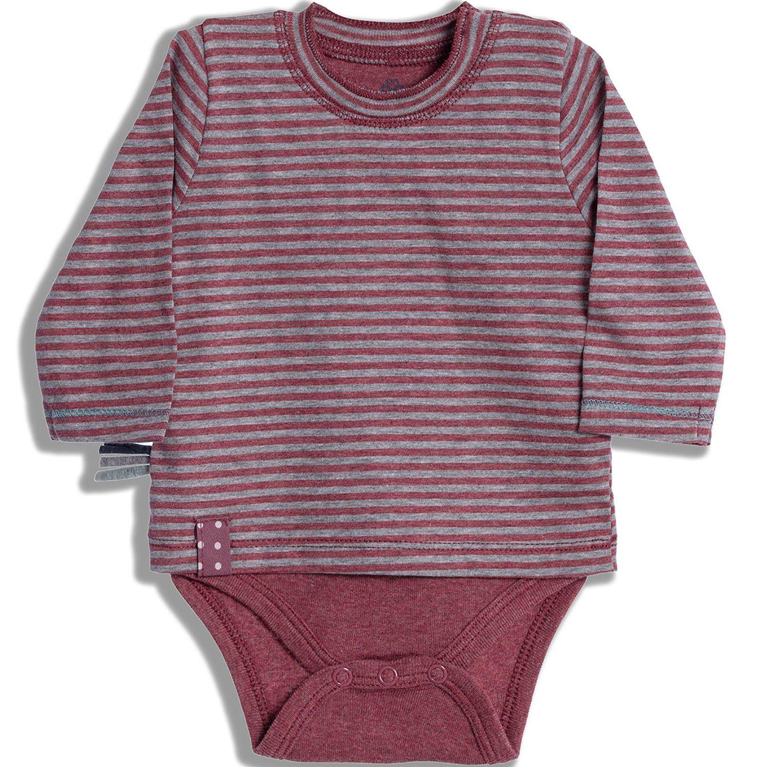 Langarm-bodyshirt Unisex Bordeaux 12-18M von OrganicEra