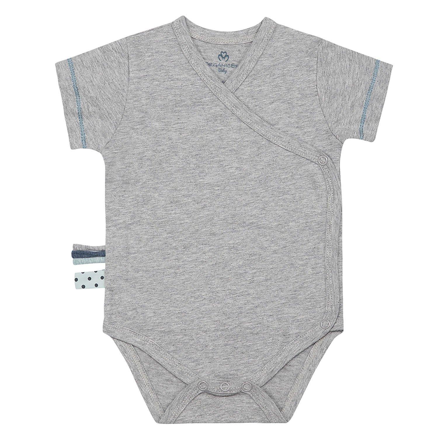 Wickel-kurzarmbody Unisex Taubengrau 12-18M von OrganicEra