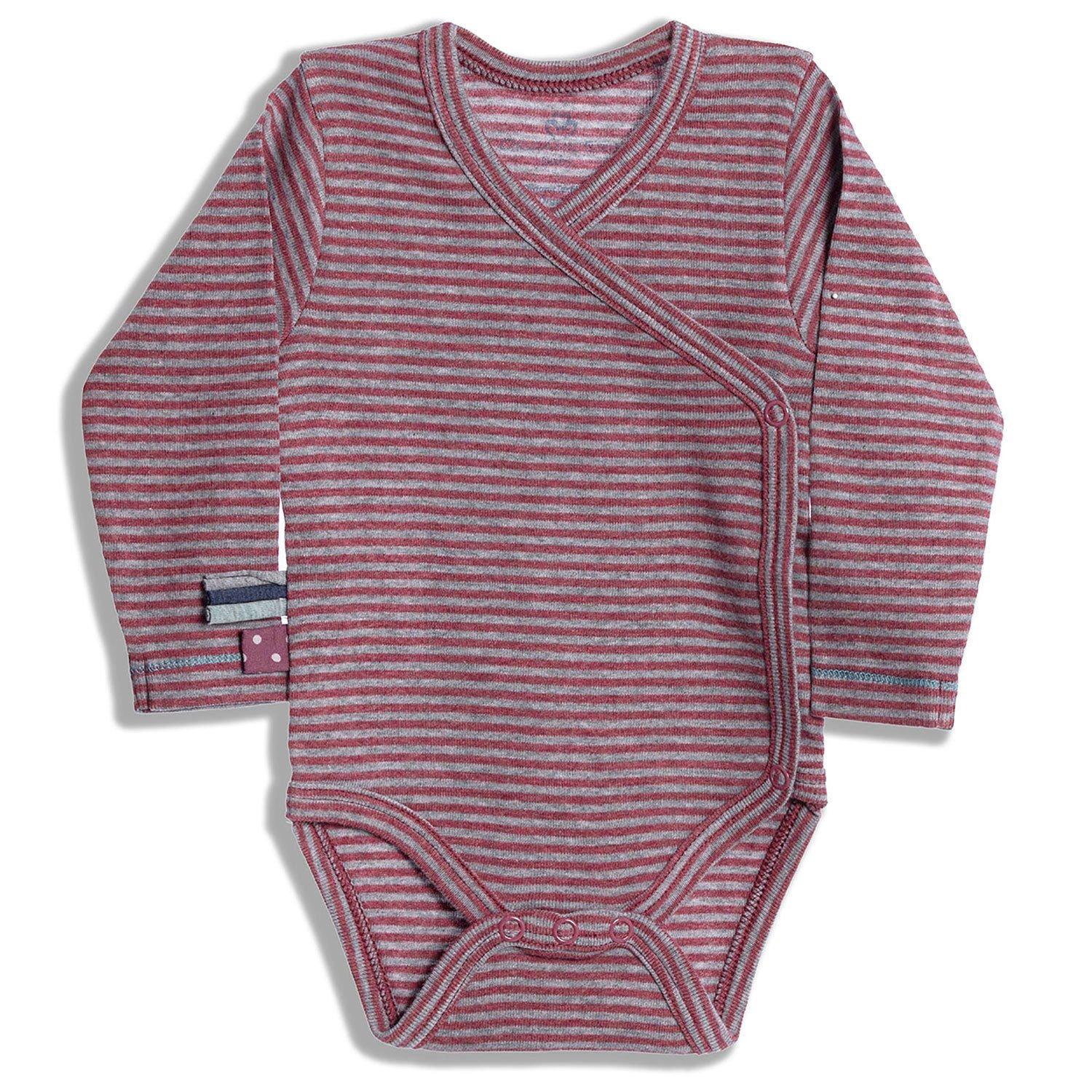 Wickel-langarmbody Unisex Bordeaux 18-24M von OrganicEra