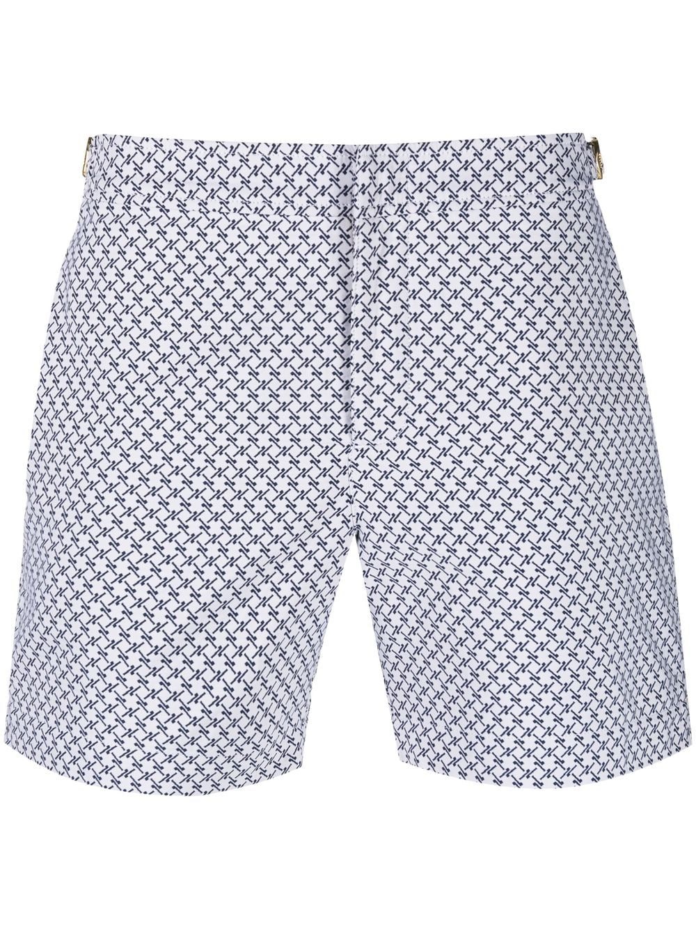 Orlebar Brown Bulldog Seglas jacquard-print swim shorts - White von Orlebar Brown