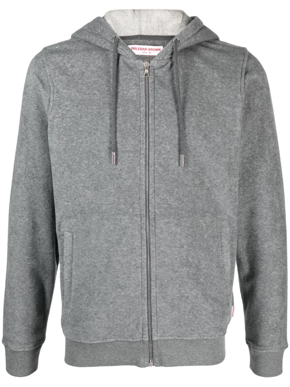 Orlebar Brown zip-up drawstring hoodie - Grey von Orlebar Brown