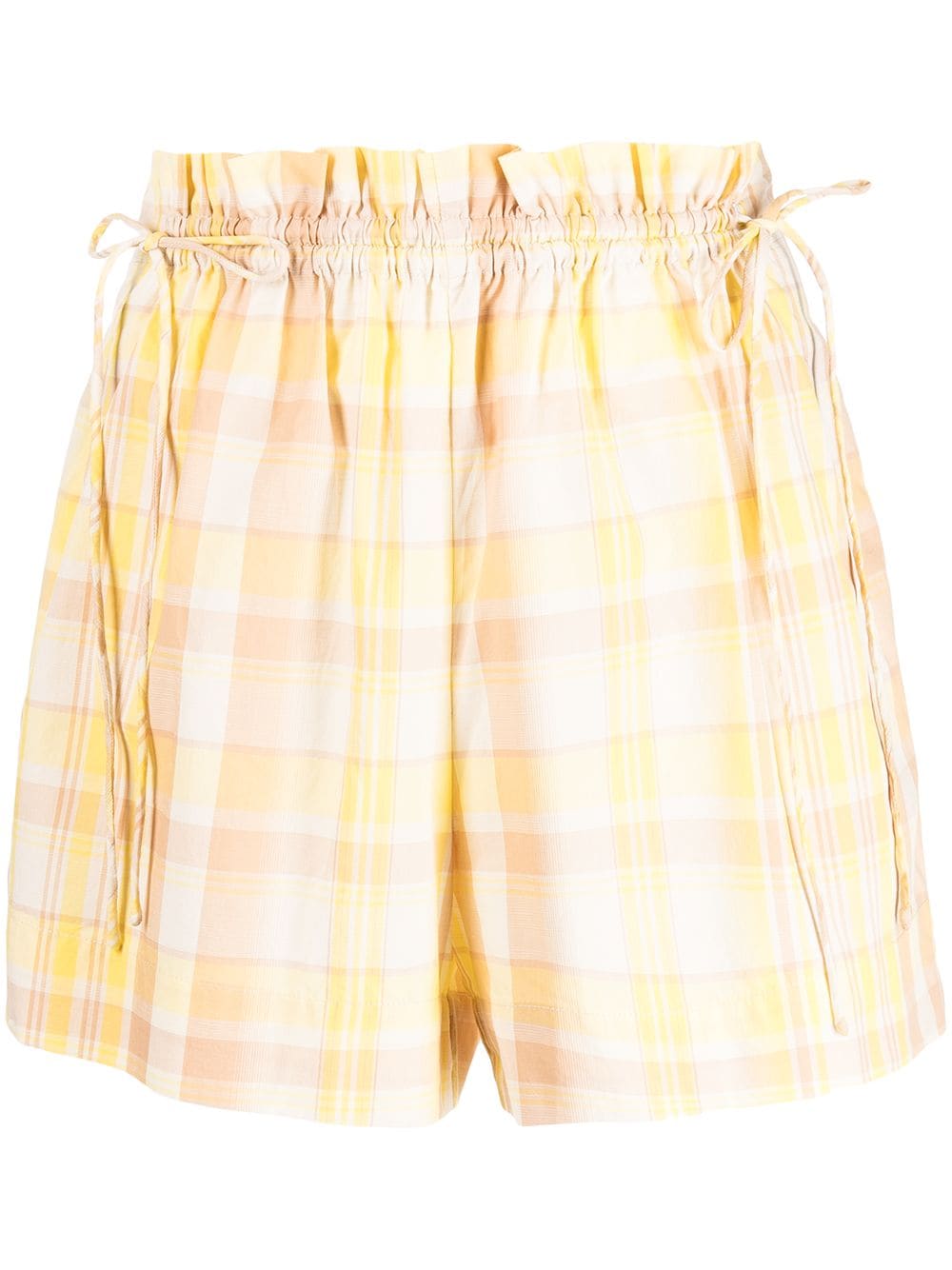 Oroton check paperbag-waist shorts - Yellow von Oroton
