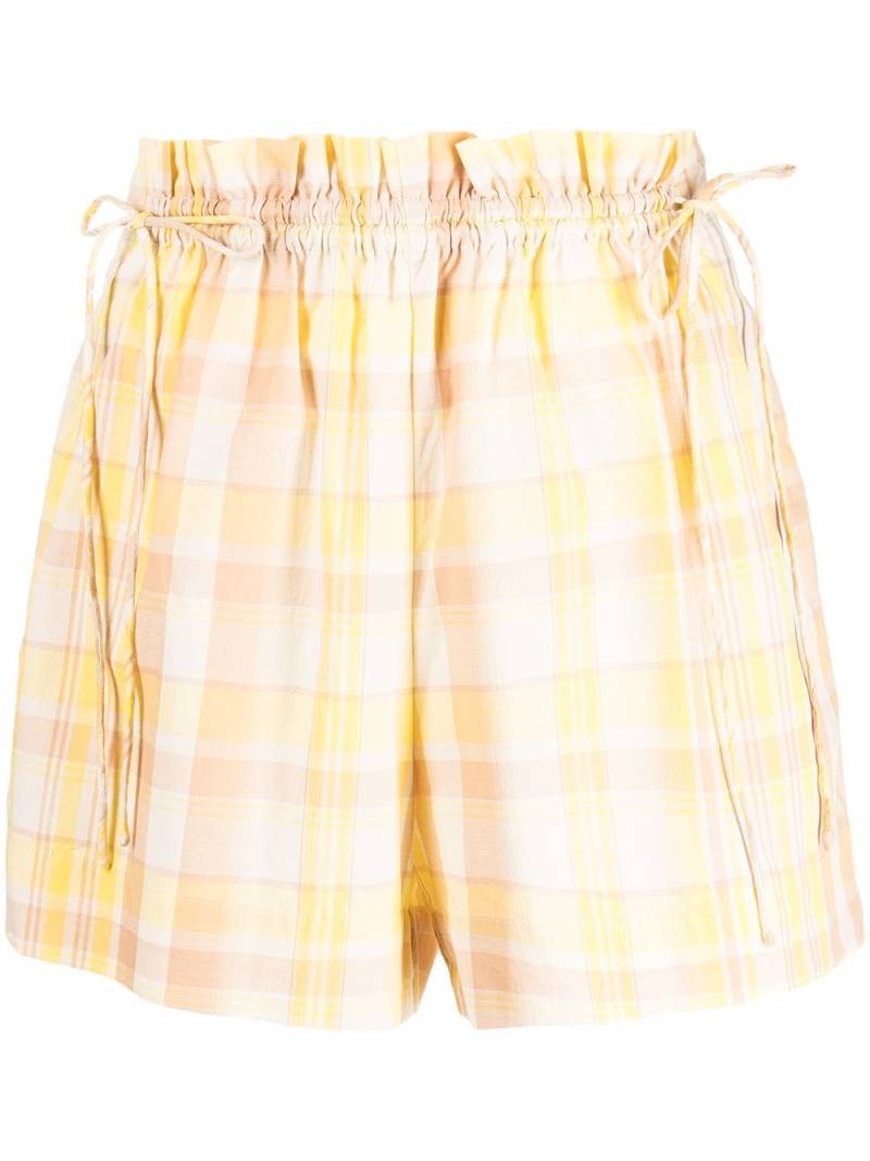 Oroton check paperbag-waist shorts - Yellow von Oroton