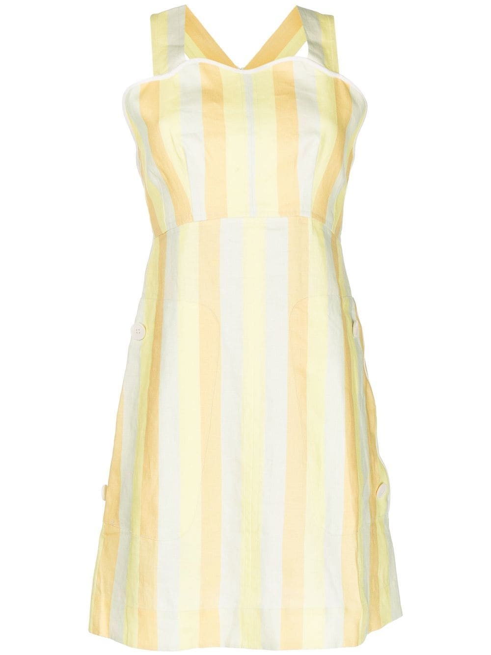 Oroton striped apron dress - Yellow von Oroton