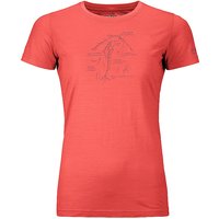 ORTOVOX Damen Funktionsshirt 120 Tec Lafatscher Topo koralle | L von Ortovox