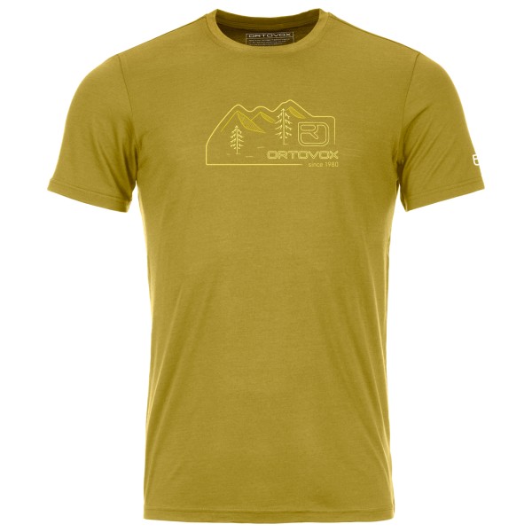 Ortovox - 150 Cool Vintage Badge T-Shirt - Merinoshirt Gr L gelb von Ortovox