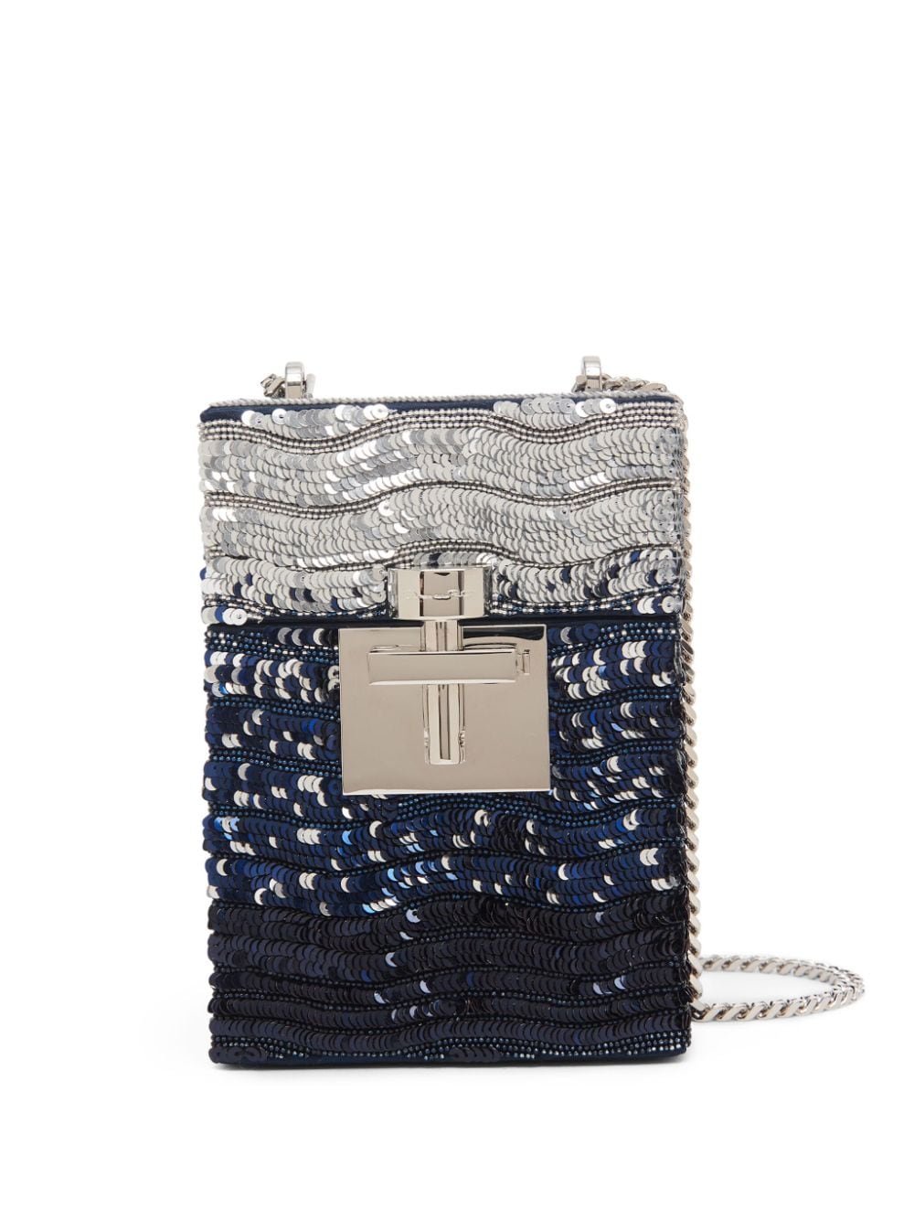 Oscar de la Renta Alibi sequin-embellished clutch - Blue von Oscar de la Renta