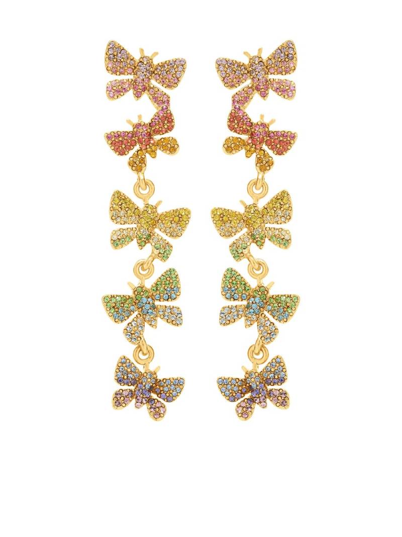 Oscar de la Renta Butterfly crystal chandelier earrings - Gold von Oscar de la Renta