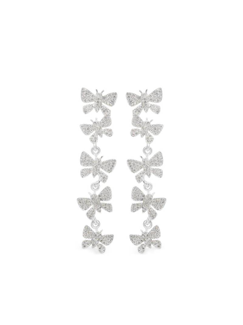 Oscar de la Renta Butterfly crystal chandelier earrings - Silver von Oscar de la Renta